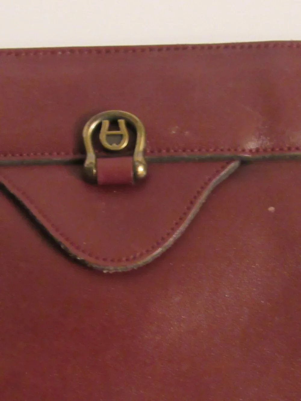 Vintage Aigner Oxblood Leather Clutch Bag Purse
